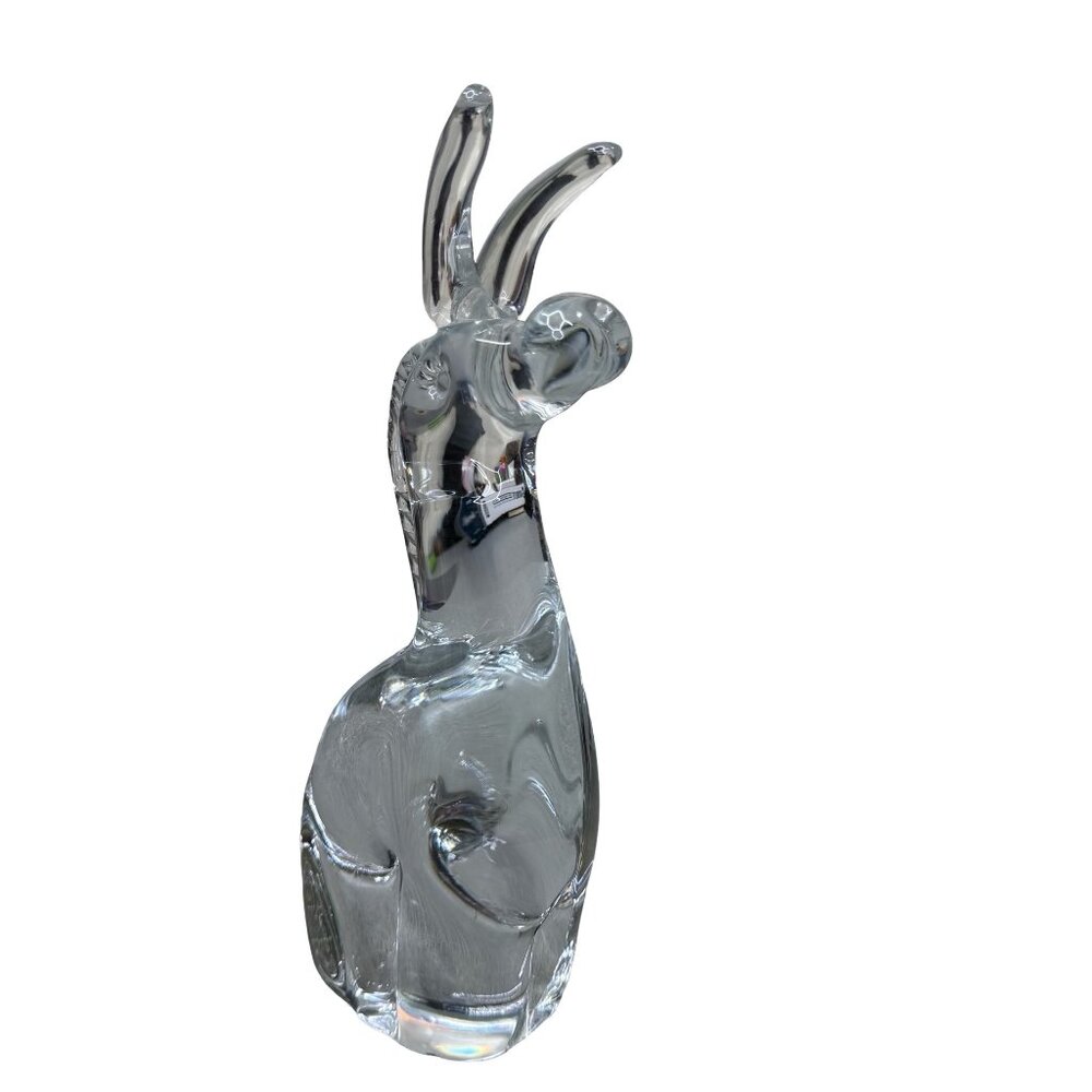 Signed Ronneby Crystal Glass Donkey Horse Llama Figurine Sculpture Paperweight